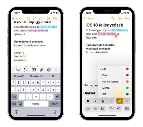 Kalóriaszámolás app felülete