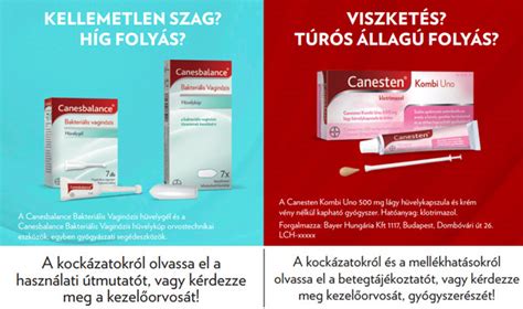 Canesten termékek különböző kiszerelésekben