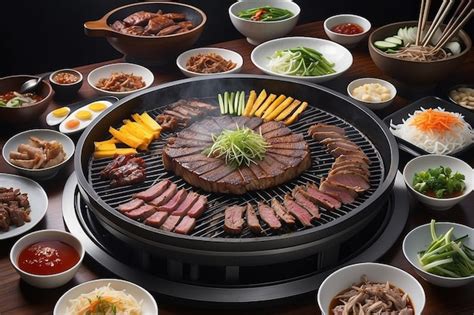 koreai barbecue asztalon