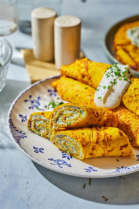 Sütőtökös zabpalacsinták ricottakrémmel, snidlinggel