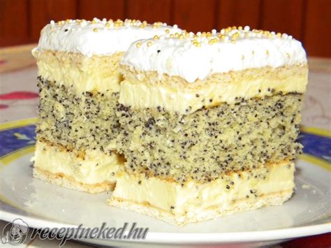 Francia mákos krémes torta