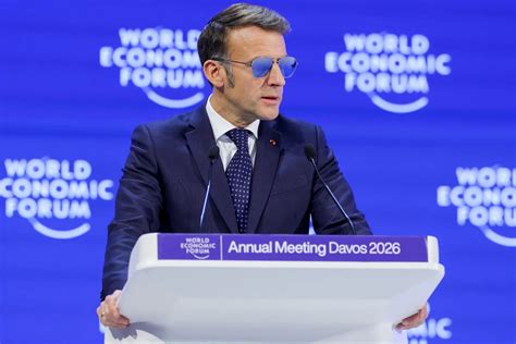 Emmanuel Macron a 2026-os davosi Világgazdasági Fórumon
