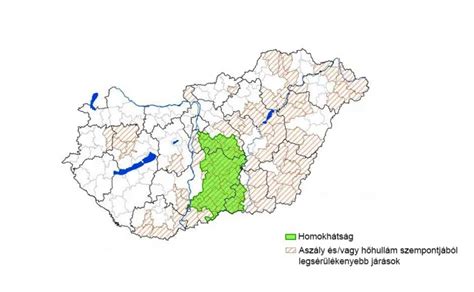 Duna-Tisza közi térkép esőkertekkel