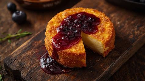 Rántott camembert áfonyaszósszal