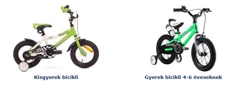 Különböző típusú gyerek kerékpárok