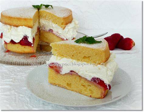 Viktória piskóta torta szelettel