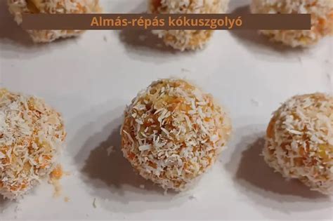 almás-répás kókuszgolyó egészséges hozzávalókkal