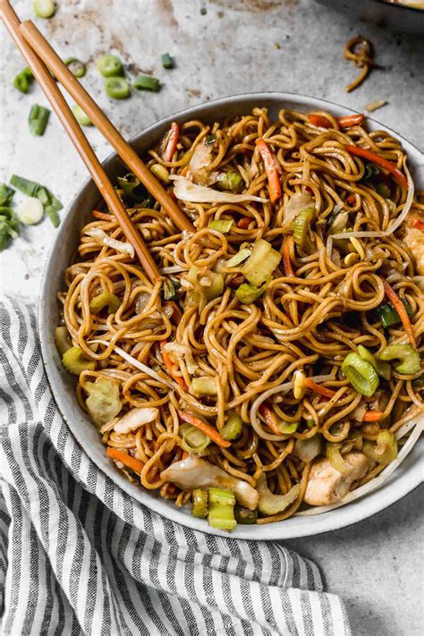 wok dish with noodles and vegetables