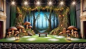 Theatrical props on a stage