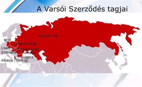 A Varsói Szerződés és a NATO országainak térképe