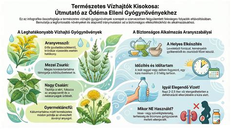 Izomlazító és hűsítő hatású gyógynövények infografika
