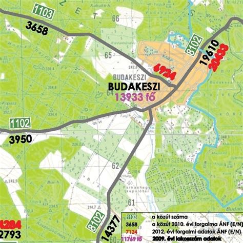 Budakeszi térkép - kiemelt Meggyes városrésszel