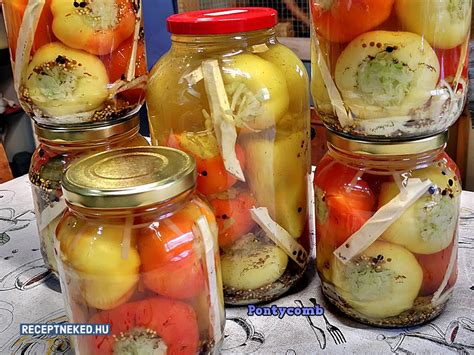 káposztával töltött paprika savanyúság üvegben