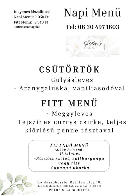 Friss alapanyagokból készült napi menü tálalva