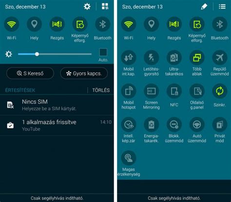 Android Nougat értesítési sáv
