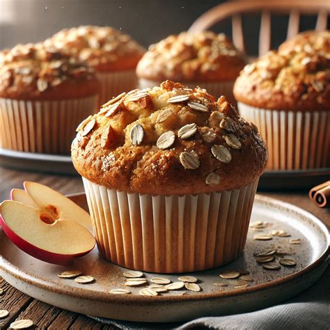 Zabpelyhes-almás muffin tálalva