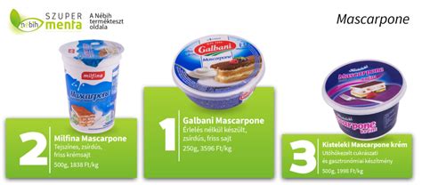 Mascarpone termékek különböző csomagolásban