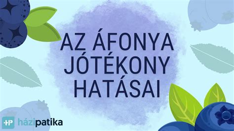 Az áfonya jótékony hatásait bemutató infografika