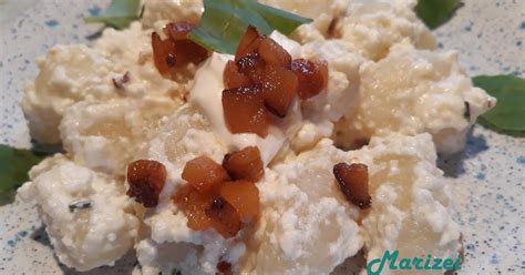 Túrós gnocchi tálalva