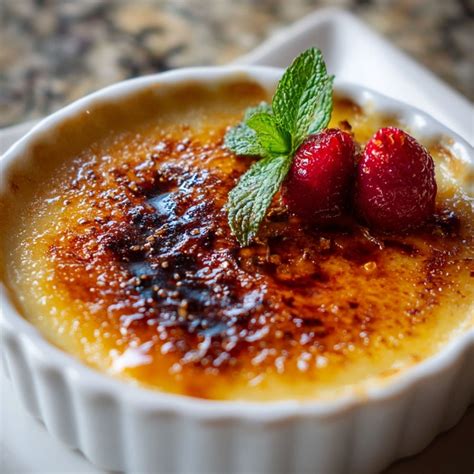 Crème brûlée rebarbarás eperszósszal