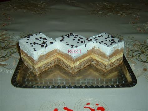 Háromszoros élvezet sütemény szelet