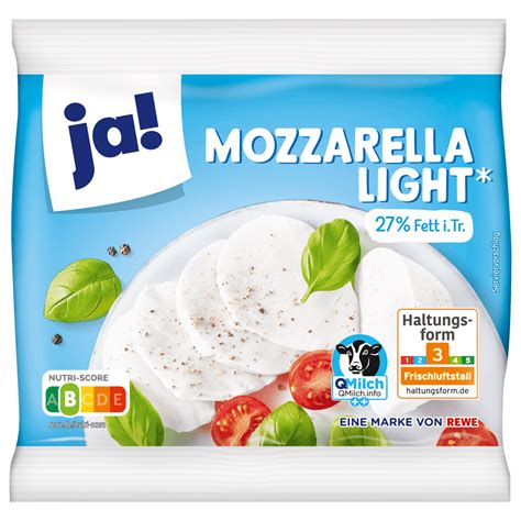 Light mozzarella tápanyagtartalom infografika