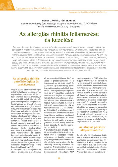Allergiás rhinitis és orrvérzés okai