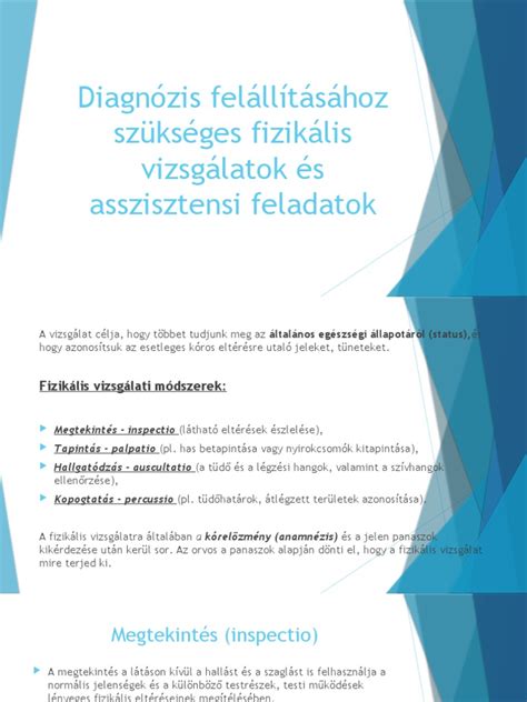 Betegségfelismerés és diagnózis folyamatábrája