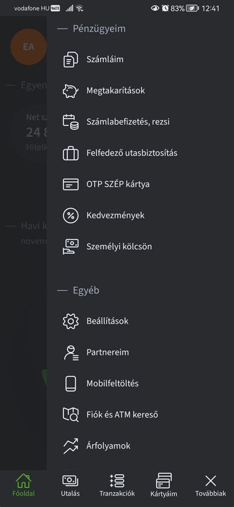 Kalóriaszámláló alkalmazás felülete