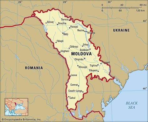 Moldova Köztársaság térképe és szilvafák