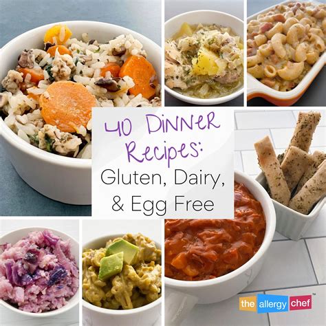 Variety of gluten-free, dairy-free, egg-free dishes