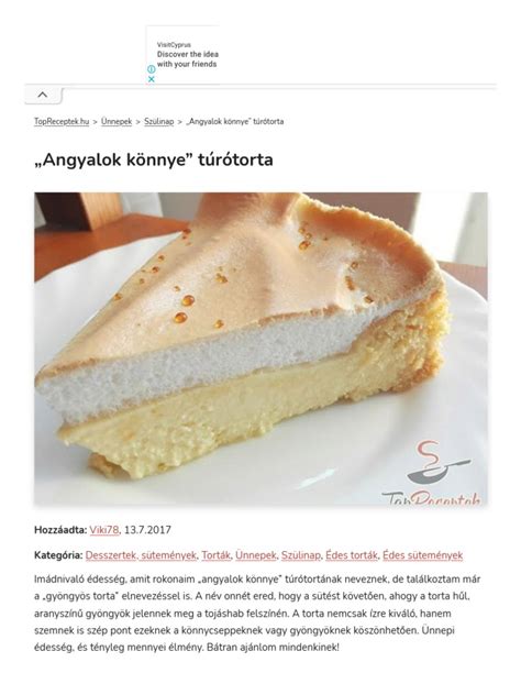 Angyalok Könnye túrótorta gyöngyökkel