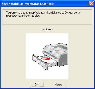 Kézi kétoldalas nyomtatás folyamata: lapok fordítása