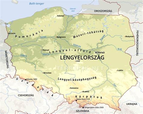 Lengyelország térképe régiókkal