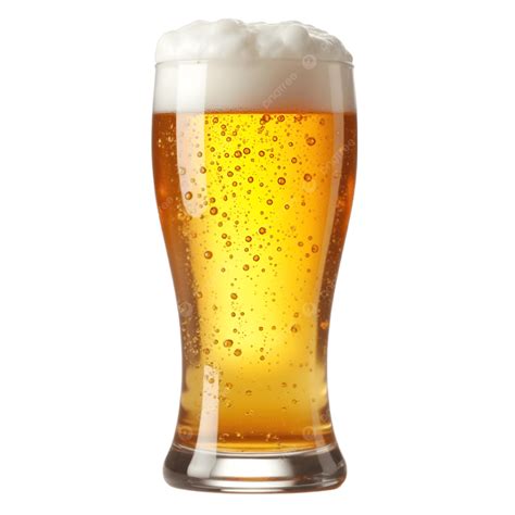 Lager beer glass with foam