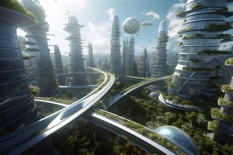 Koncepcionális rajz egy futurisztikus városról