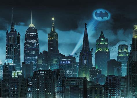 Gotham City sötét, esőáztatta utcái