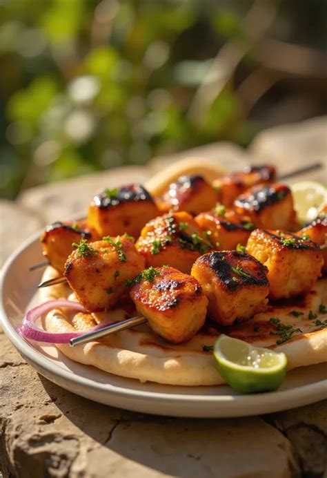 Tálalt óriás csirke fajita kebab korianderrel és friss avokádóval