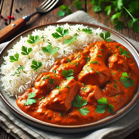 friss zöldfűszerekkel díszített balti csirke tálalása basmati rizzsel