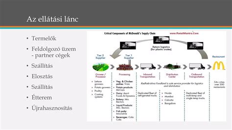 Élelmiszeripari elosztási lánc diagram