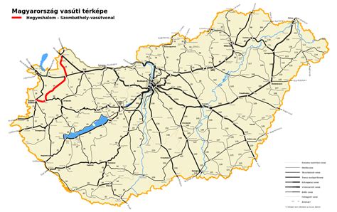 A Püspökladány-Debrecen vasútvonal térképe a fejlesztési szakaszokkal