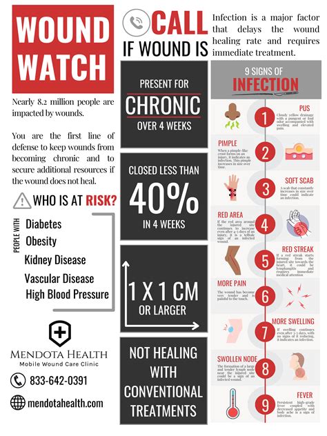 Signs of wound infection infographic