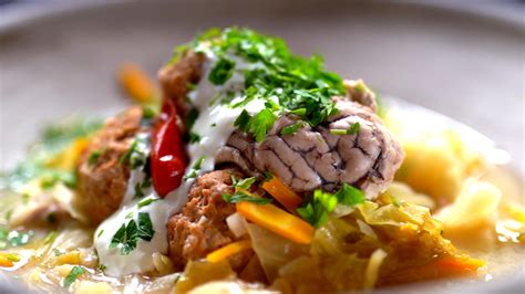 Sertésagyvelő tálalva