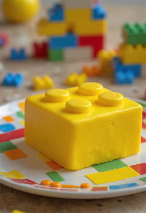színes LEGO kockákból álló torta díszítés