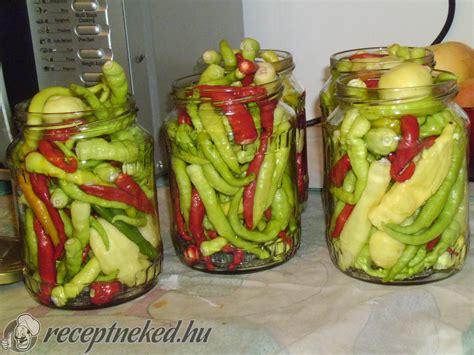 Ecetes paprika befőtt üvegben