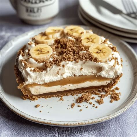 Banoffee Pie szelet tálalva