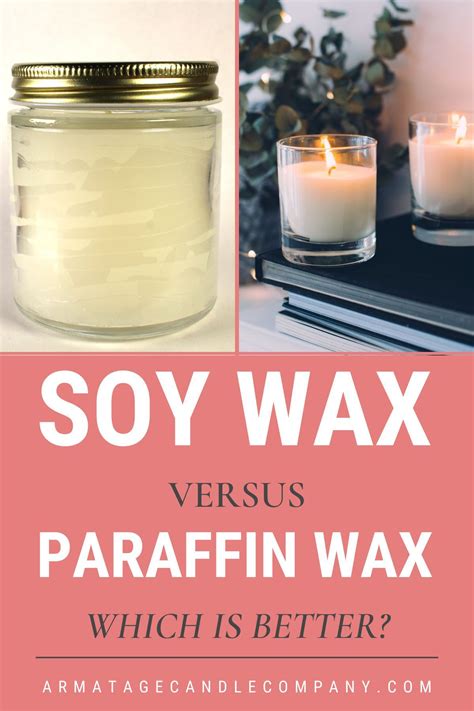 Comparison table of soy wax vs paraffin candle properties