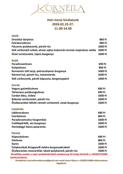 Kornélia Étterem belső terének látképe