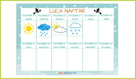 Luca napi naptár