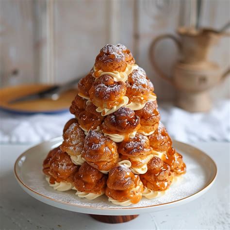 Croque-en-bouche torony esküvői asztalon